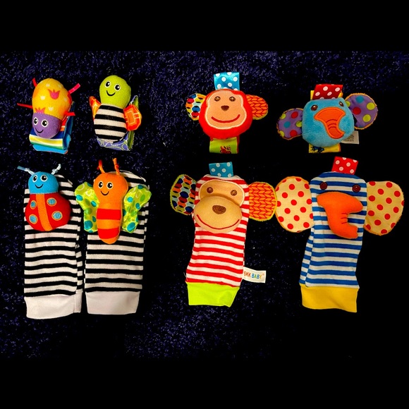 2 sets of Baby wrist & feet rattle animals. - Picture 1 of 1